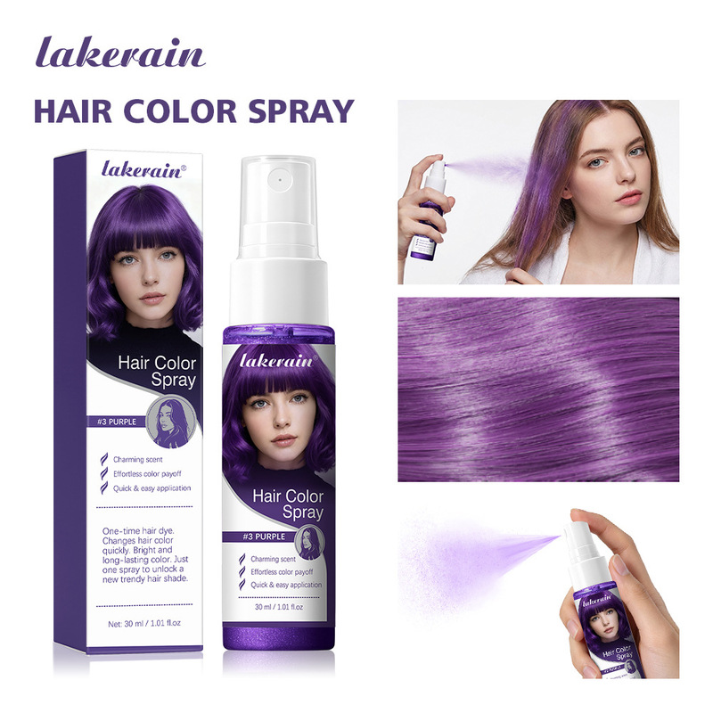 Cross-Border Lakerain Temporary Hair Spray Fashion Event Party Color-Enhancing Hair Spray One-Time Use Hair Spray