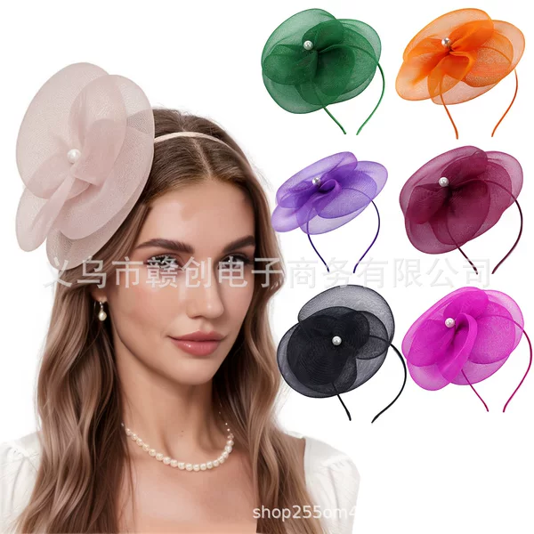 Amazon's New Hat Retro Aesthetic Headwear Hair Accessories Mesh Party Performance Hat Headband Hat Headwear