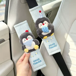 Car seatbelt shoulder pad cartoon penguin plush anti-wear shoulder strap universal for all seasons cute creative accessory