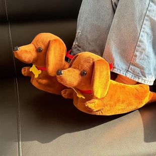 �羳��Ʒ Dachshund plush slippers�D�cȮ�Ӽ����Ҷ���ë�q��Ь