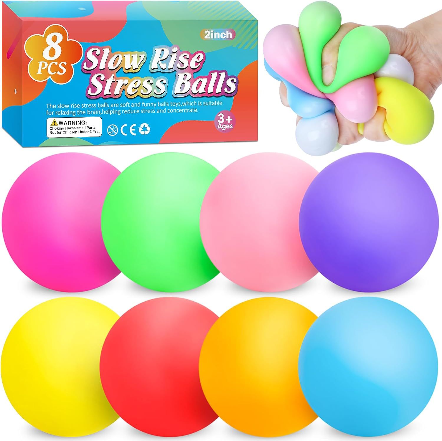 Transfronterizo 6cm ventilación arco iris bola de harina pequeña TPR descompresión bola de tofu reducción de presión juguetes al por mayor en stock
