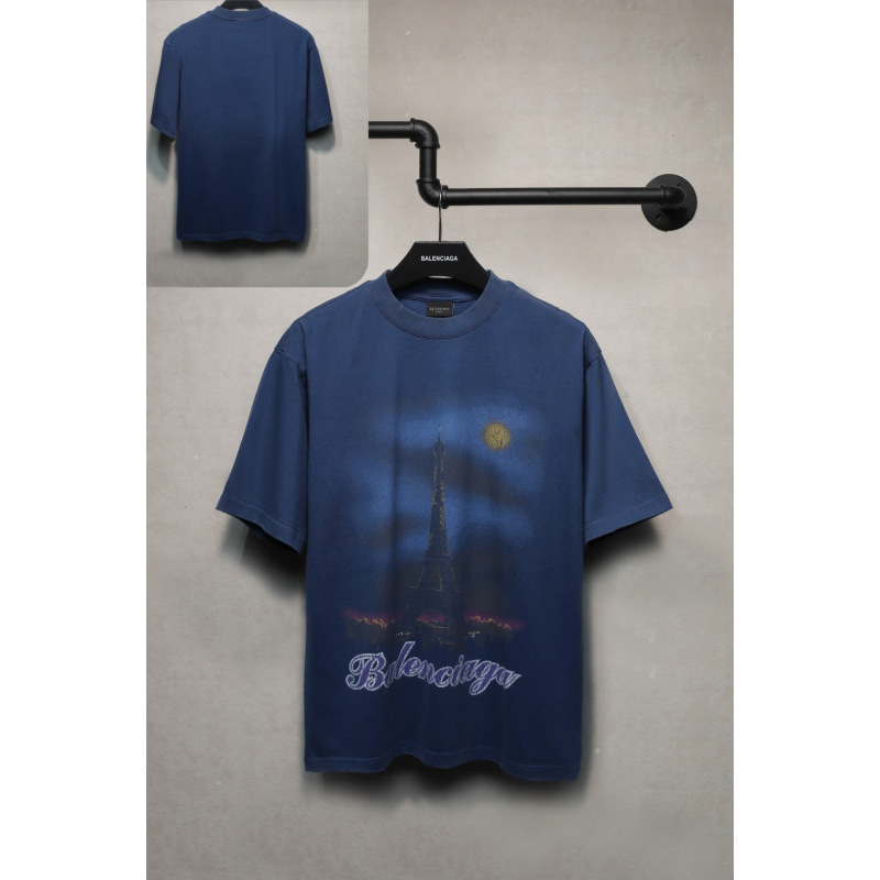 25ssクロスボーダー高品質タワーテーププリントレタードダメージ半袖Tシャツゆったり万能ワンピース卸売|undefined