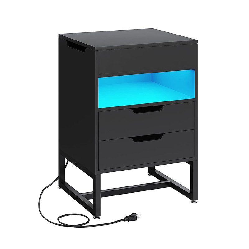 Amazon Cross-border personalizado cabezal de cama elevable plegable con luz LED dormitorio sala de estar armario lateral armario de apartamento