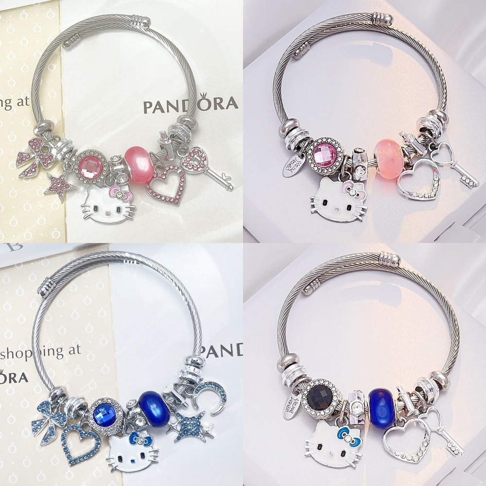 Panjia pulsera KT gato pulsera femenina y2g Milenio caliente chica Hello Kitty lindo dibujos animados pulsera novias pulsera