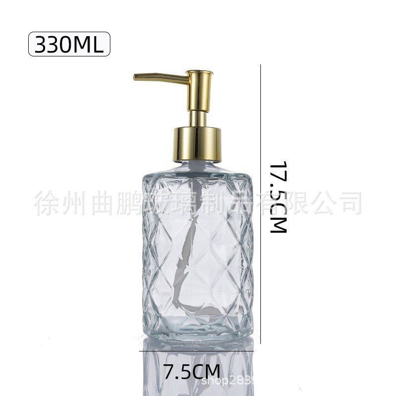 투명한 병 + 금색 펌프 헤드, 투명