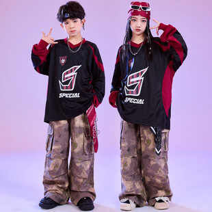 Street Dance Kidsren's Trendy Clothing Boys Hip-Hop Performance Clothing Primary School Students New Suit Jazz Dance Drum Performance Clothing