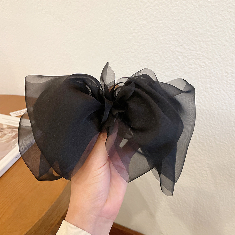 韓国の東大門の超仙の蝶結びのヘアピンのネットの糸の布芸の気質のスプリングは髪飾りの後頭部の飾りを挟みます。|undefined