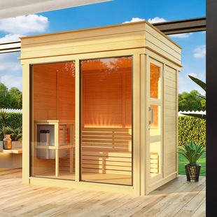 Suitable for Europe can be modern wooden sauna bath room temperature wood outdoor sauna stove and steam room combination