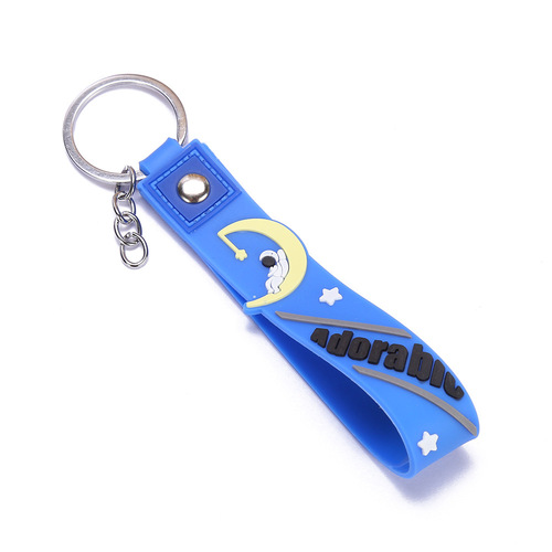 Cartoon Soft Rubber Keychain Creative Trendy Bag Hangings Car Key Holder Simple Couple Keychain Wholesale