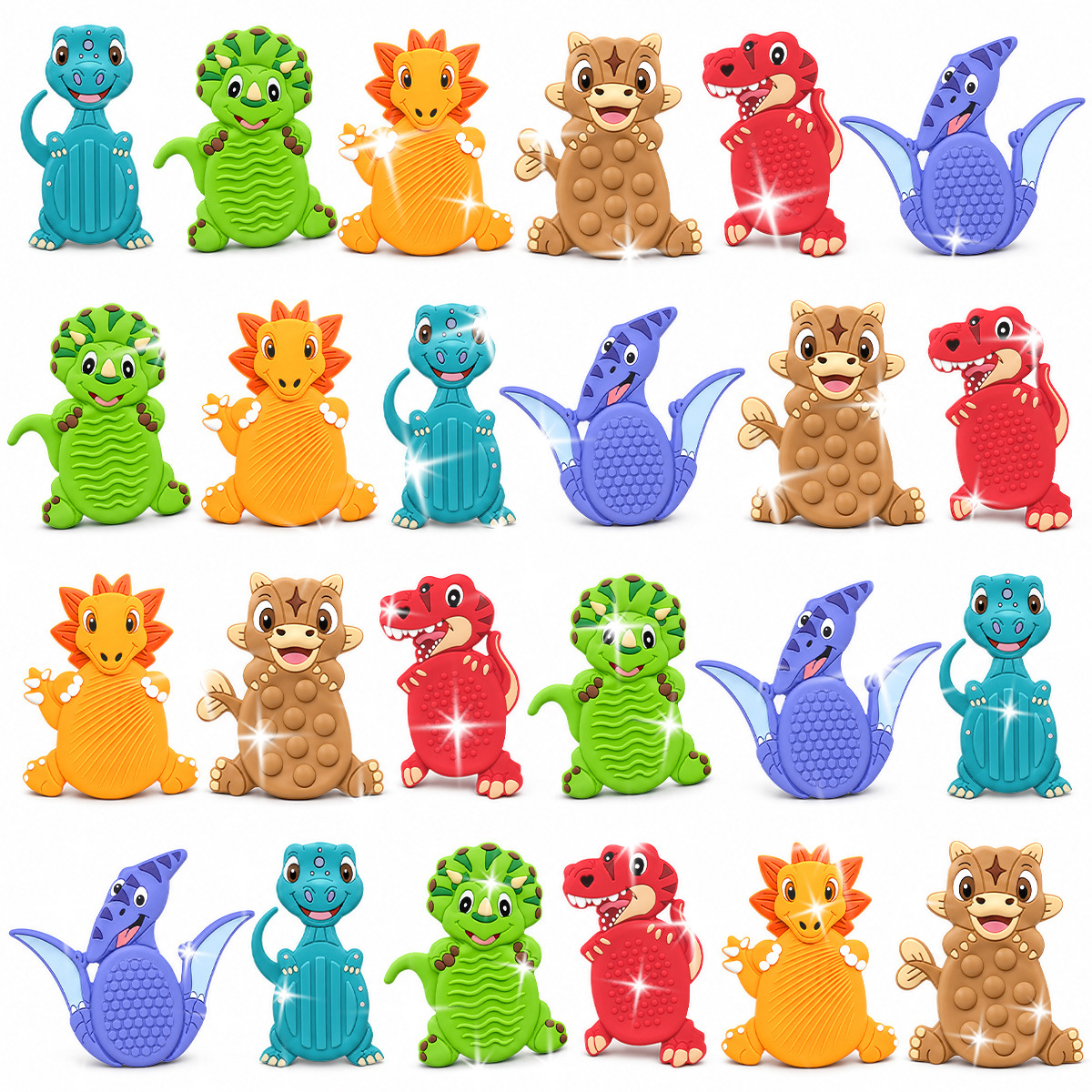 Nuevo producto transfronterizo dinosaurio de silicona juguetes de descompresión de los sentidos de los niños Piedra para aliviar la ansiedad de los niños pellizco pellizco