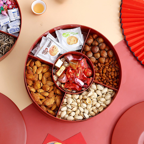  New Candy Tray Household Living Room Coffee Table Fruit Tray Chinese New Year Snack Placemat Moving House Dry Fruit Tray