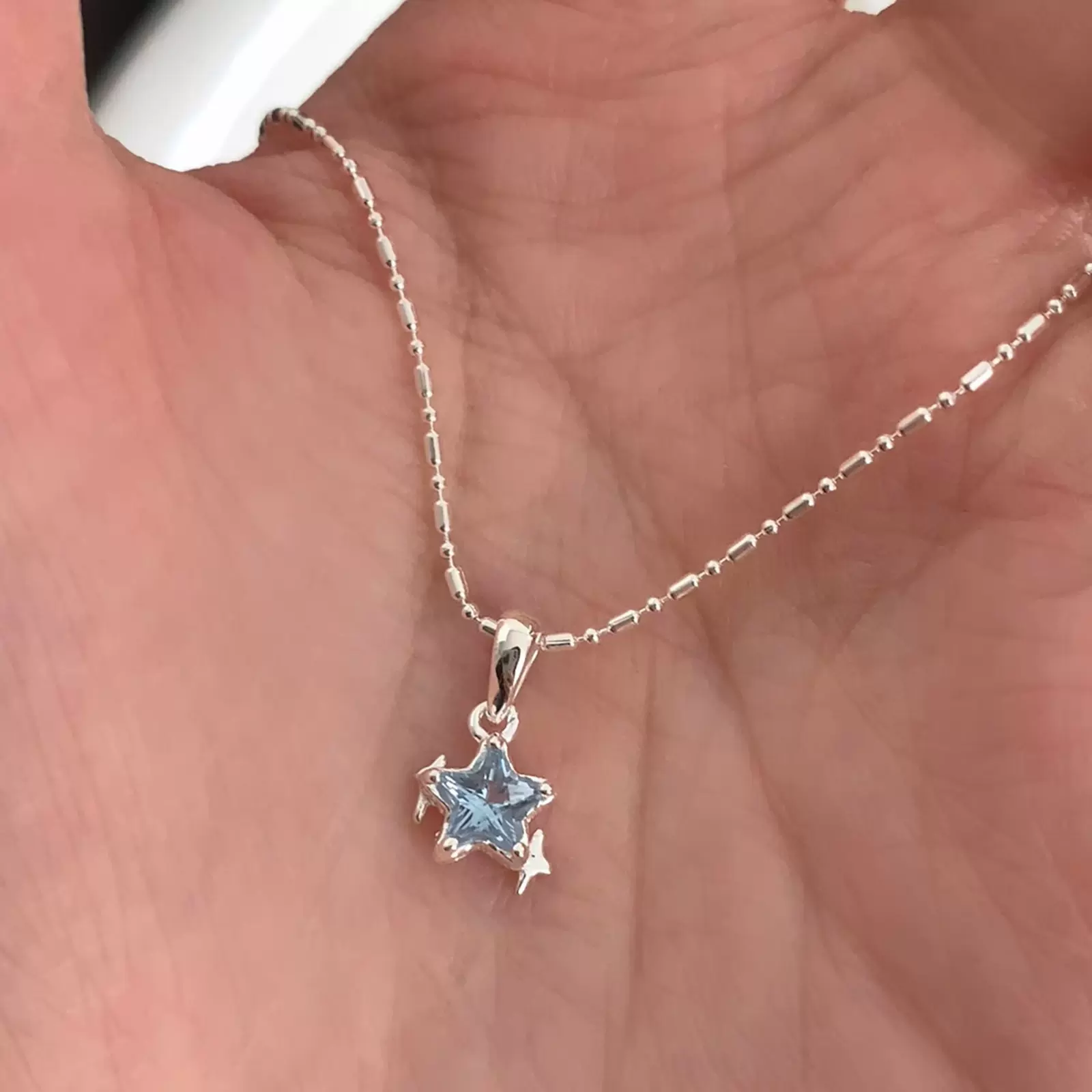 小众设计925纯银同款蓝色星星项链女新款百搭轻奢小众高级锁骨链