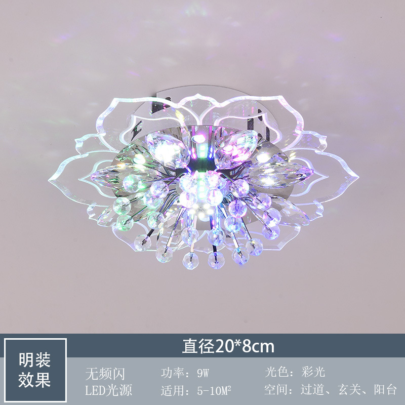 Suministro directo transfronterizo de lámparas de cristal empotradas para el hogar, lámparas de pasillo, lámparas modernas minimalistas para sala de estar, lámparas de techo, lámparas de pasillo, muebles para el hogar