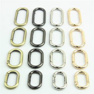 Luggage handbag leather hardware bag accessories open oval egg-shaped spring ring connection buckle bag with lifting ring