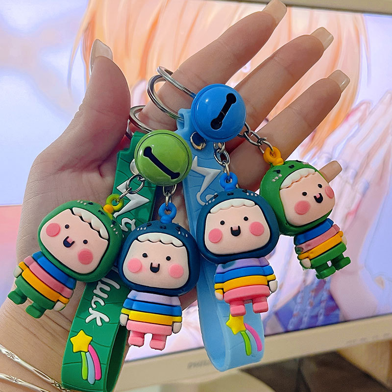Cheap Gift Wholesale Dinosaur Doll Keychain Braided Rope Car Keychain Street Vendor Supply Bag Small Pendant