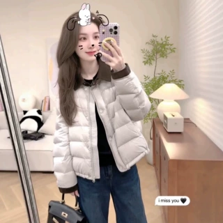 2026外贸羽绒棉服新短款秋冬季翻领女小个子轻薄洋气棉衣棉袄外套