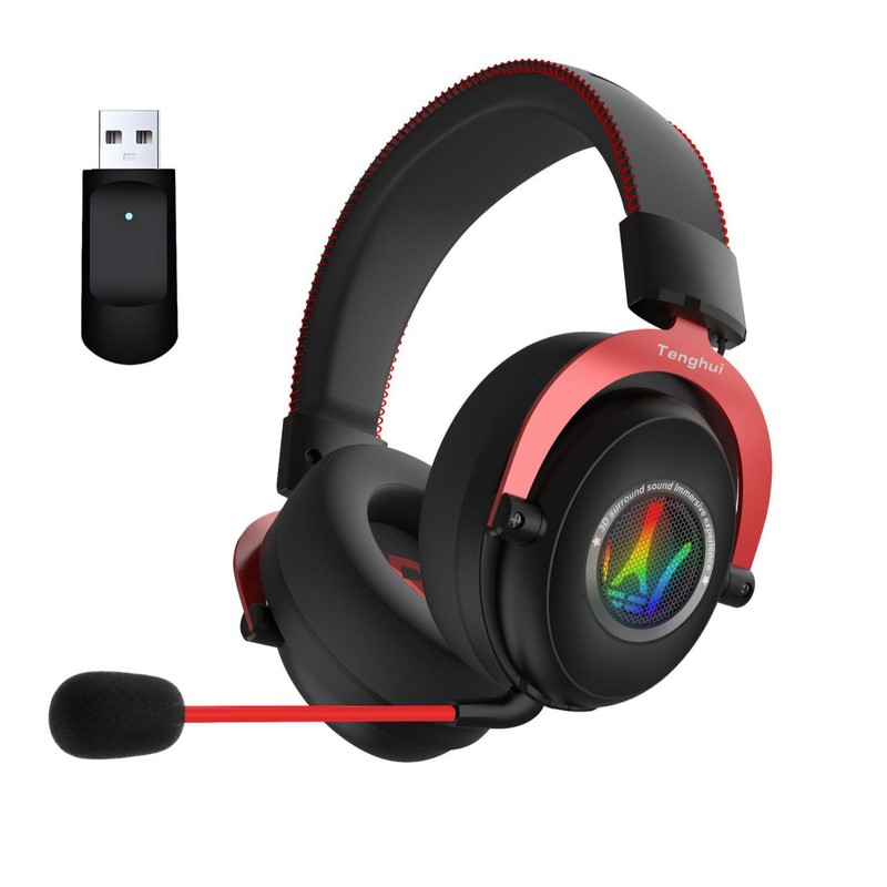 2.4G ワイヤレス + Bluetooth + バーチャル 7.1 3 モード ヘッドマウント アビス ミラー コンピューター ゲーム ヘッドセット e スポーツ ヘッドセット|undefined