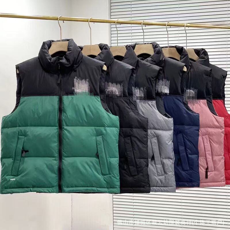 Tnf Style Vest for Men and Women, Cotton Vest with Embroidery, Autumn and Winter Thickened Waistcoat, Men's Casual Jacket, Versatile Casual Wear