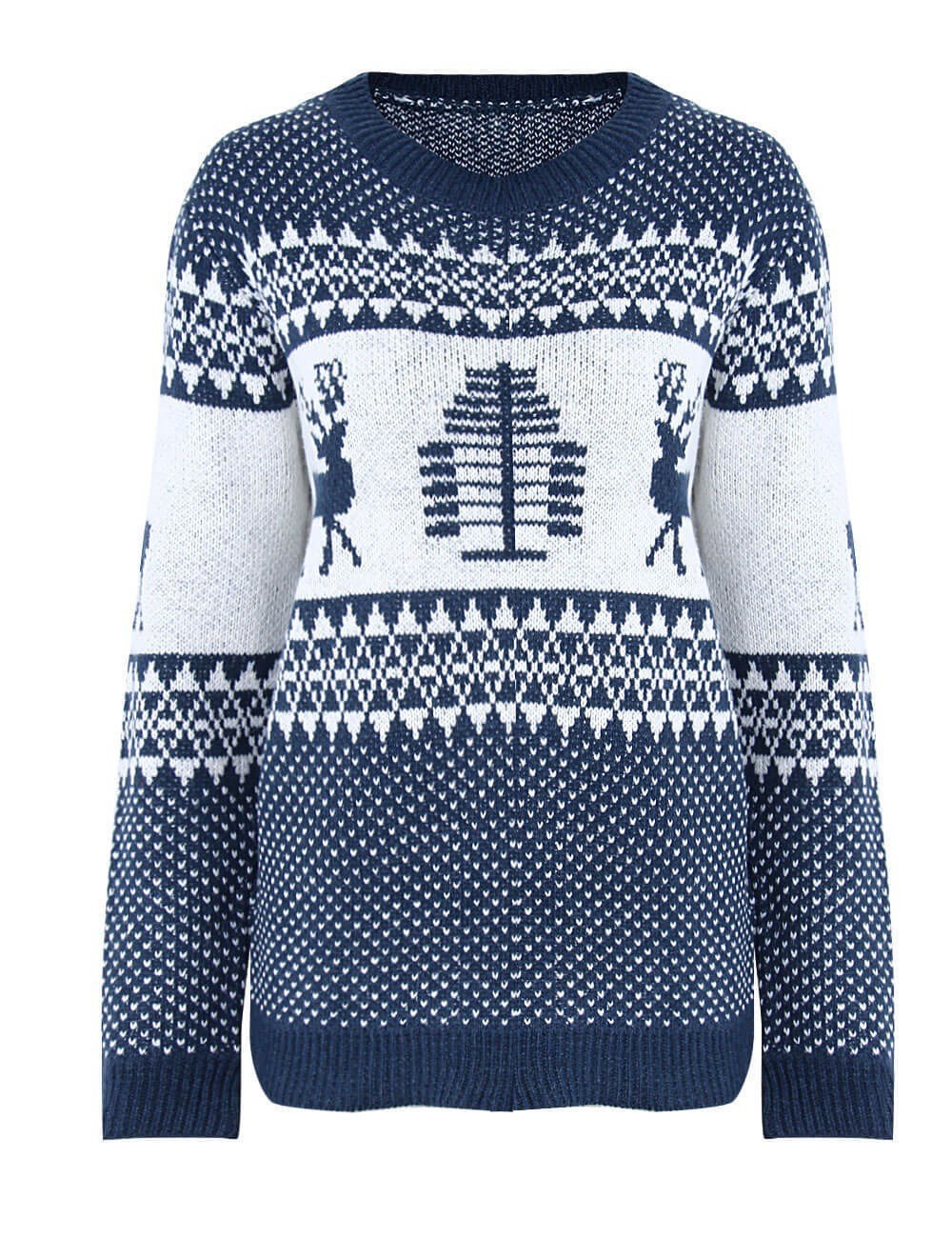 2024 popular UglySweater festival de navidad ChristmasSweater cuello redondo prendas de punto femenino