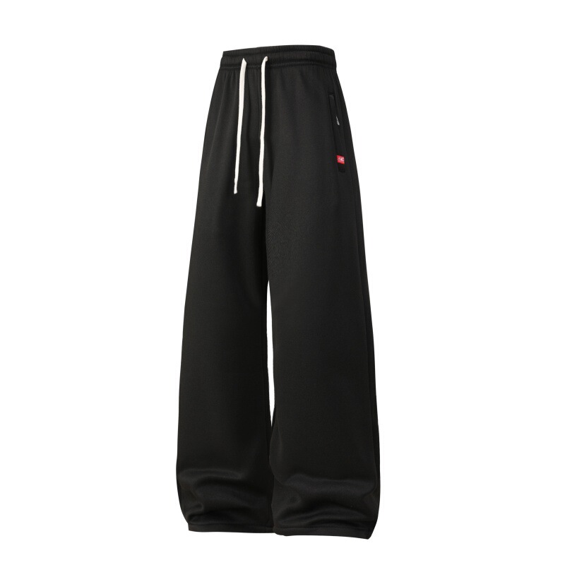 Cross-border European-style men's casual sports pants, autumn/winter straight-leg fleece-lined knitted long pants with zipper pockets Cross-border European-style men's casual sports pants, autumn/winter straight-leg fleece-lined knitted long pants with zipper pockets