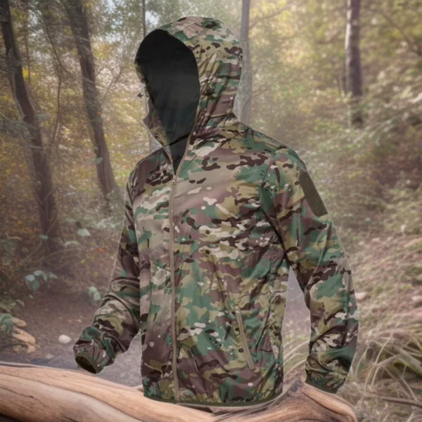 Cross-Border Supply of Military Eagle Summer Quick-Dry Camouflage Skin Jacket Tactical Hooded Outdoor Windbreaker Breathable