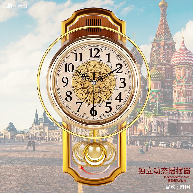FUENTE Fábrica retro swing Reloj de pared sala de estar simple moda Reloj de pared dormitorio mudo reloj de cuarzo reloj moderno
