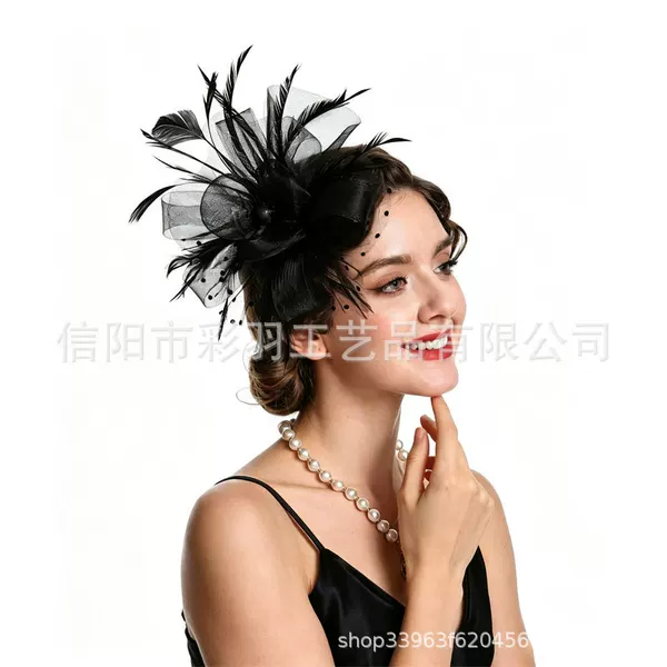 New British retro small top hat with mesh, bridal headpiece, hairpin, headband, women's evening dress accessory