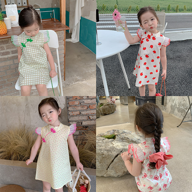 Children's Clothing Girls' Summer Cheongsam Dress 2026 New Style Kidsren's Chinese Style Princess Dress Baby Fashionable Han Dynasty Dress