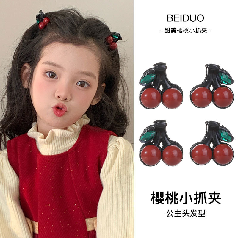 Hermosos clips de pelo de cereza, clips de agarre lateral femenino, clips de cabello de mitad de frente, clips de frangeo, clips de cabello de princesa, clips de tiburón