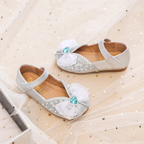 Girls 'leather shoes autumn new style children's spring and autumn soft sole single shoes little girl Aisha princess shoes crystal shoes
