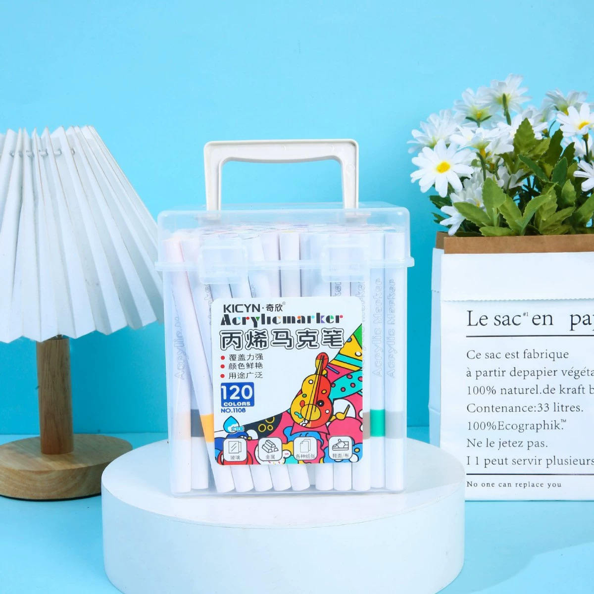 Marcador de acrílico plegable de color para niños graffiti pintura de lápiz de color rápido secado impermeable sin olor conjunto de lápiz de marca