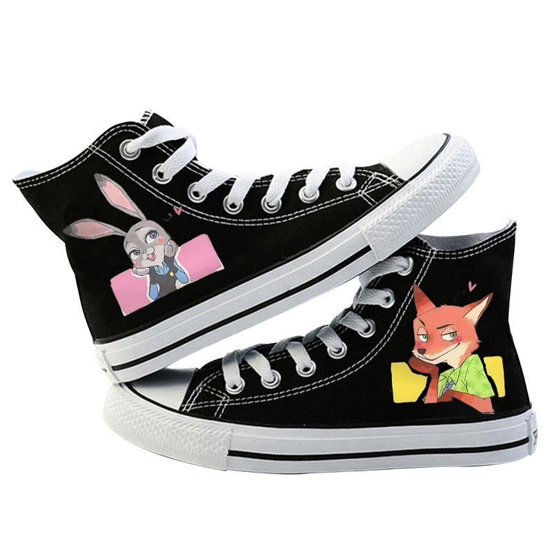 Cross - Border new animal City 2 lindos zapatos de lona de dibujos animados alrededor de zapatos casuales estudiantes zapatos impresos de moda