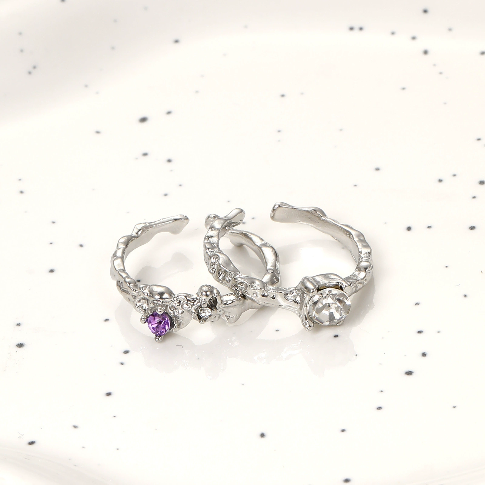 Creative brand adjustable zirconium with amethyst, light luxury style