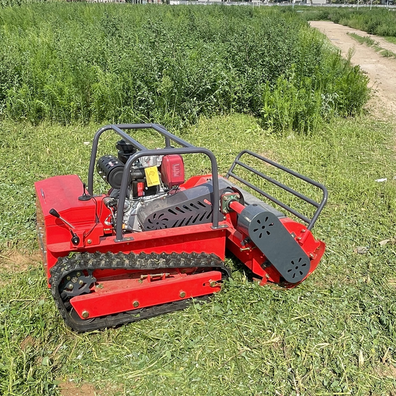 厂家供应履带遥控割草机 100A农场果园开荒打草机 柴油草坪剪草机