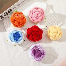 手工编织玫瑰花仿真花三八节女神节情人节花束钩织花diy自制花束