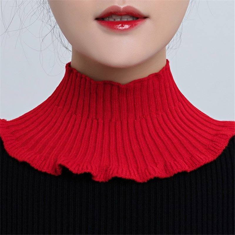 [Hilo con núcleo amigable para la Piel] bufanda de mujer pullover primavera y otoño cálido cuello de protección cervical collar falso decorativo lana de punto