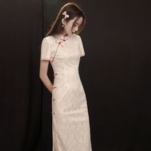 蚀骨旗袍蕾丝少女年轻款长款连衣裙气质优雅复古中国风改良版夏季