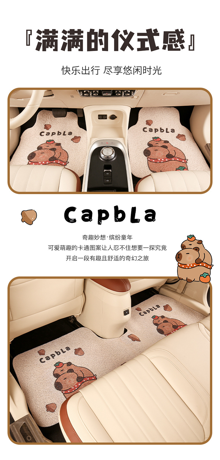 Cute Foot Mat Car Cartoon Foot Mat Carpet Mat Sand Scraping and Dust Removal Mat Car Protection Universal Foot Mat