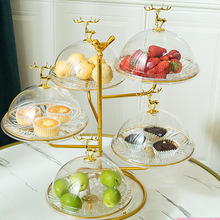 创意果盘展示盘架子点心架子蛋挞旋转甜品蛋糕水果展示架美容院无