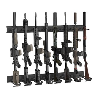Cross-Border Gun Rack Wall-Mounted Aluminum Alloy Gun Rack Wall-Mounted Adjustable 8/12 Slot Indoor Gun Rack Shotgun Rifle Rack