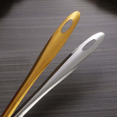 Stainless steel hot pot scoop golden long handle soup spoon multi-purpose household large soup ladle scoop set commercial wholesale