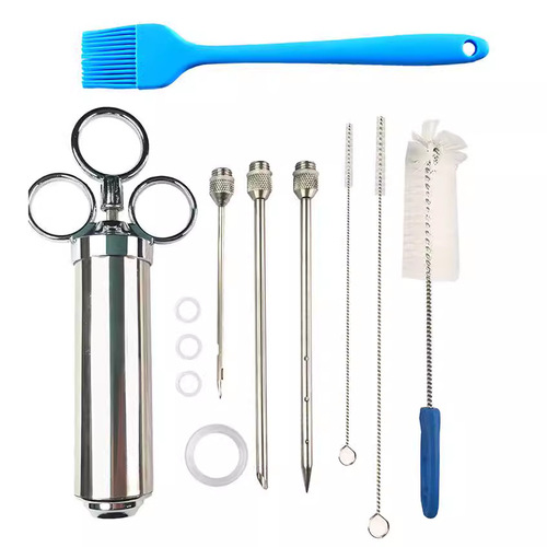 Stainless steel barbecue seasoning turkey syringe turkey needle brisket flavor syringe with brush