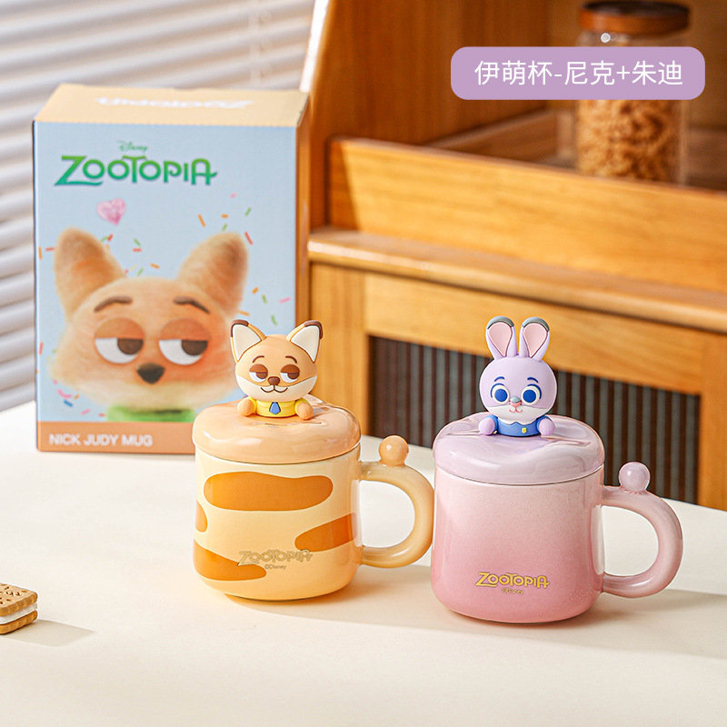 Taza de Disney Judinick con tapa Taza de agua de gran capacidad Taza de desayuno de alto valor Taza de leche de dibujos animados Regalo
