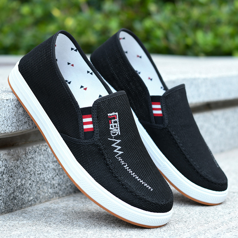 New Old Beijing Cloth Shoes Men's Wear-resistant Soft Sole Middle-aged and Elderly Casual Men's Working Men's Shoes Lazy Shoes Skate Shoes
