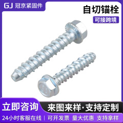 混凝土自切锚栓六角头法兰面螺栓华司六角螺栓混凝土水泥自攻锚栓