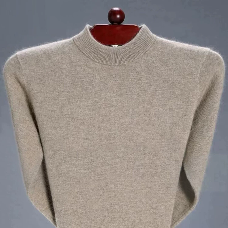 2023 Зимний новый свитер, мужской свитер, Облегающая рубашка с высоким воротом, свитер с длинным рукавом, свободный однотонный топ