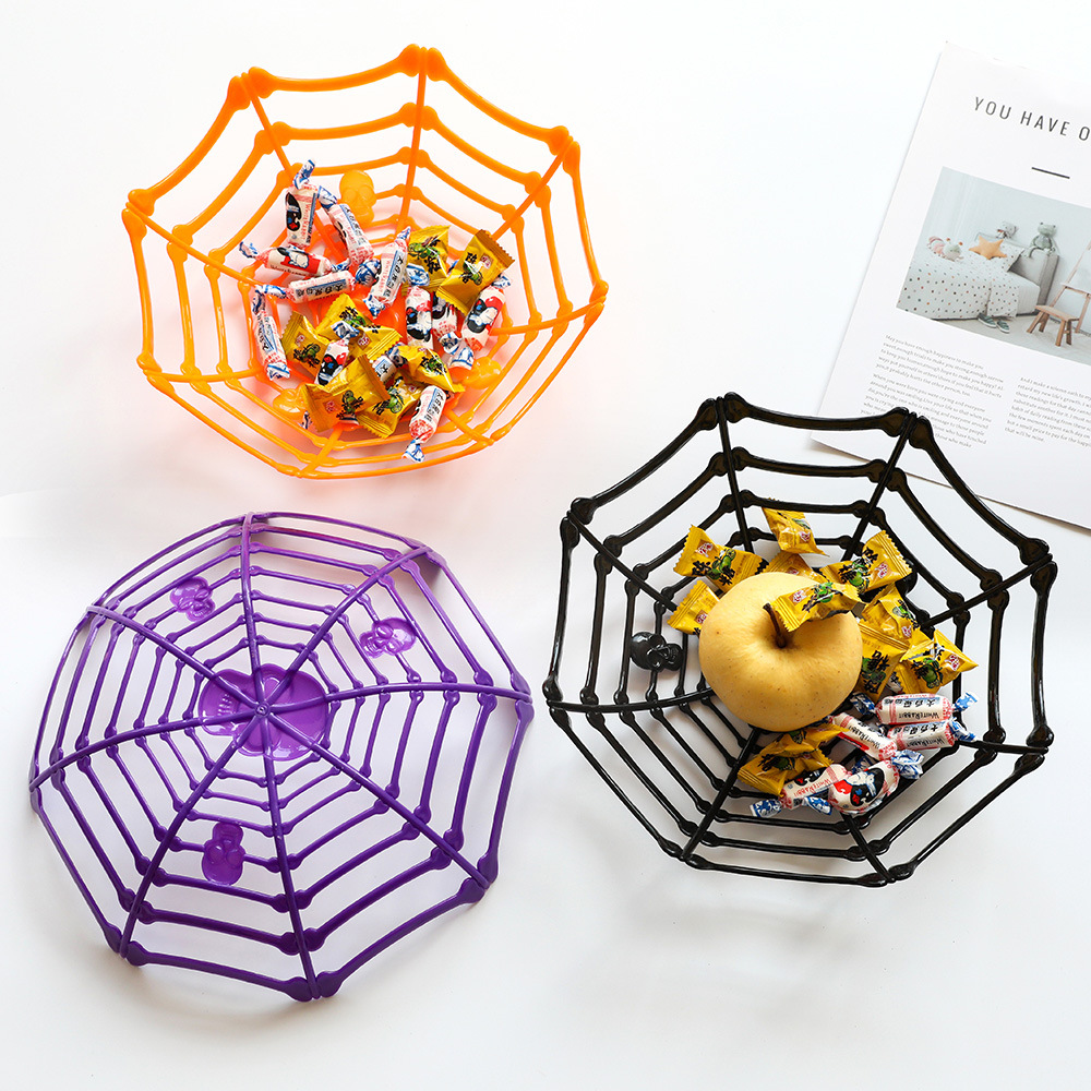 Una gran araña bandeja de fruta lámpara de calabaza barril de calabaza bandeja de fruta de araña decoración de bar decoración de Halloween