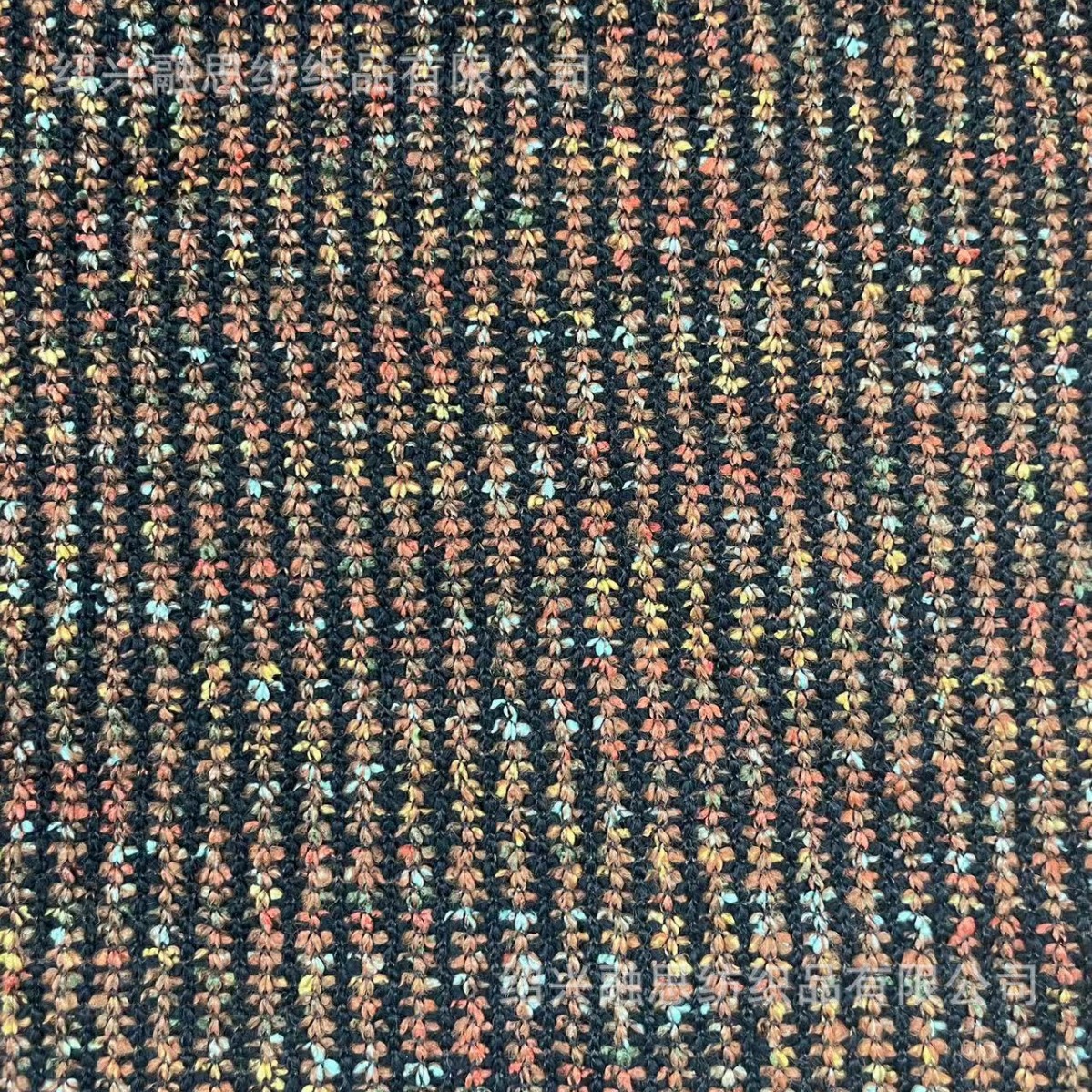 段染蜜蜂条毛毛纱竖条子彩条布时尚针织呢料休闲服装鞋帽箱包面料