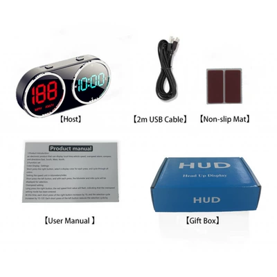 2025 New Hud Car Head-Up Display Cross-Border E-Commerce Dedicated Kmh/Mph Car Universal Manufacturer Direct Sales (Vehicle HUD) - k15-usb-foreign-silent-version-kmhmph-one-key-switch