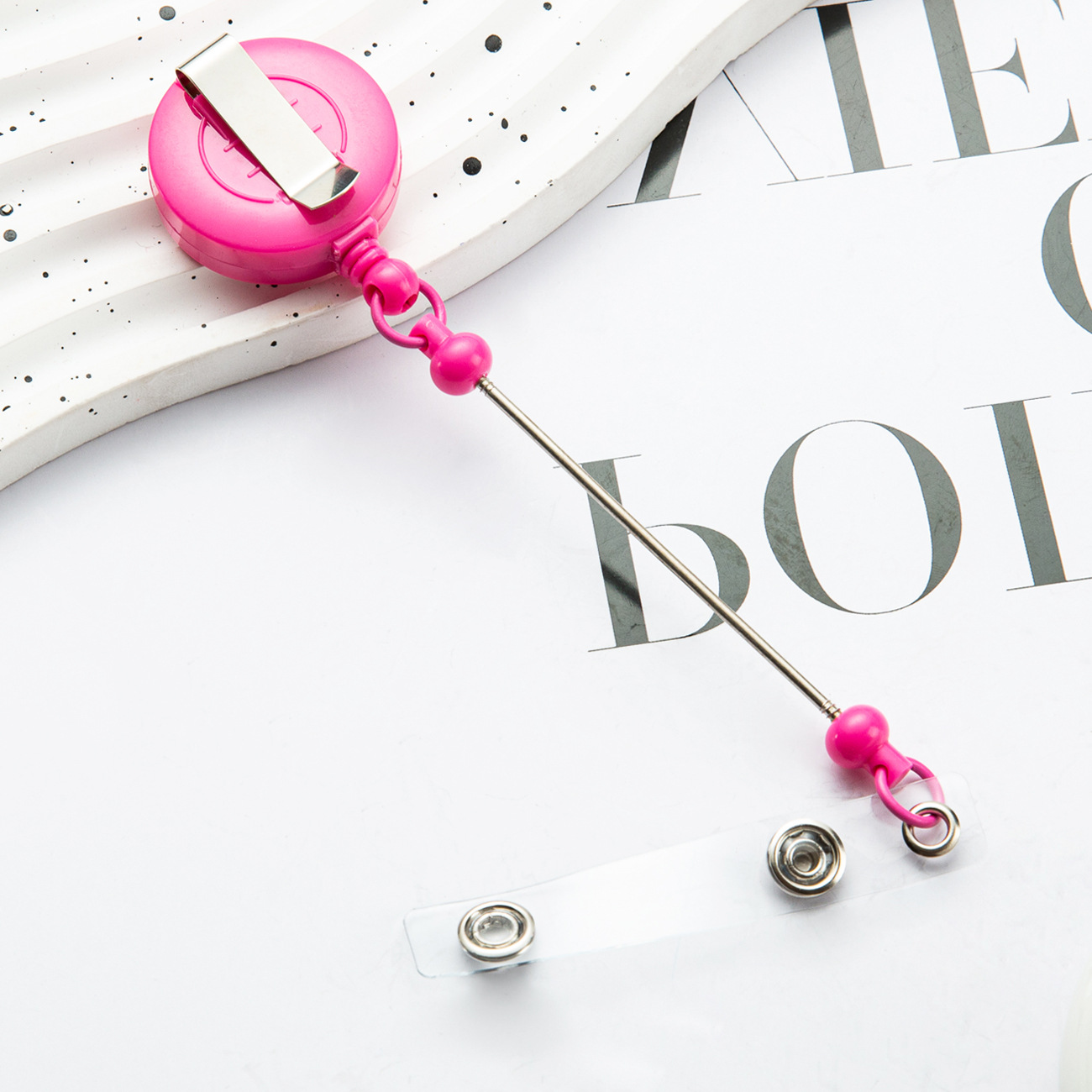 Titular de la tarjeta retráctil hebilla fácil de tirar DIY cuentas llavero hebilla retráctil Enfermera Insignia certificado fácil de tirar hebilla de cable